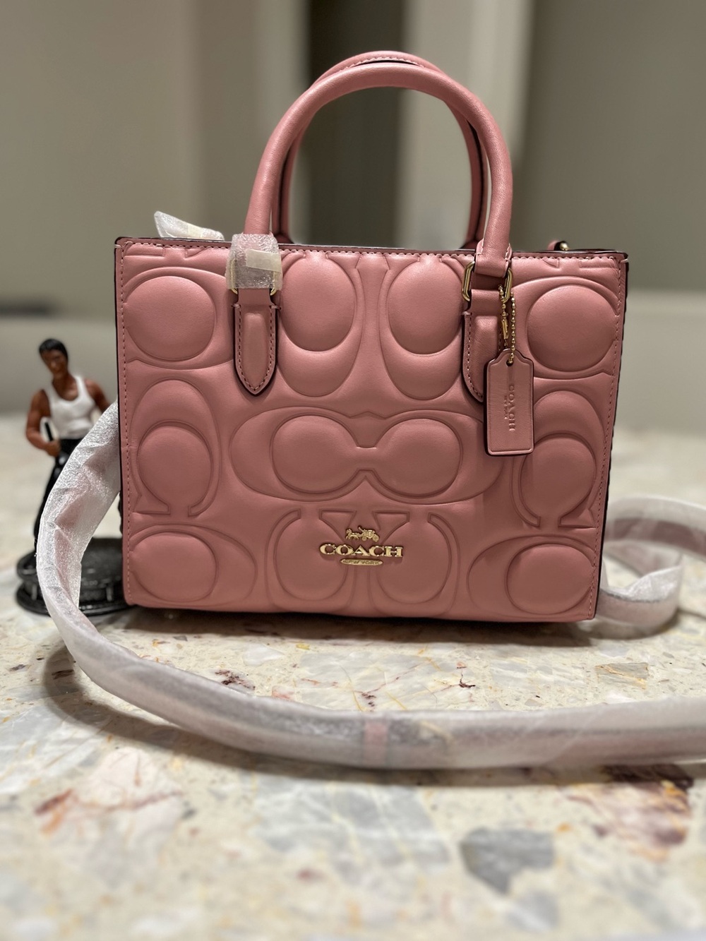 Coach Maggie Small Tote Bag in Signature Leather pink petal NWT